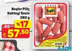 BEŞLER PİLİÇ KOKTEYL SOSİS 280 G fiyat ve kampanya bilgisi